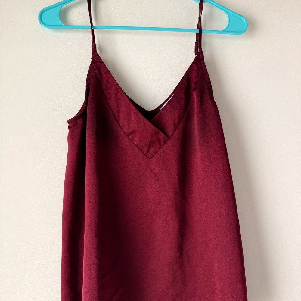 Elegant Burgundy Spaghetti Strap Top